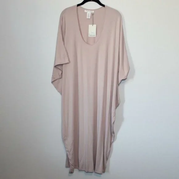 NWT Barefoot Dreams LUXE Milk Jersey Caftan Faded Rose Women's OS Plus H12720 - Picture 2 of 12